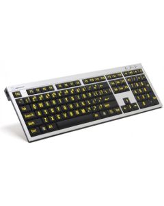 LargePrint Yellow on Black - PC Nero Slim Line Keyboard